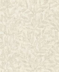 Rasch Vliestapete 315004 Blattmuster Creme Beige Metallic