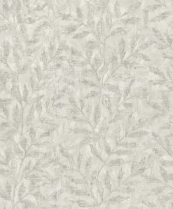 Rasch Vliestapete 315011 Blattmuster Grau Silber Metallic