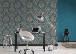 Vliestapete Uni-Design Strukturiert Blau 36899-6 -Fashion Home Wallpaper Store Vliestapete Uni Design blau 36899 6 191300 2