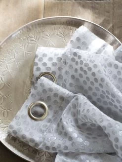 Ösenschal Millepunti Blickdicht Gepunktet Silber 199104 -Fashion Home Wallpaper Store oesenschal Millepunti blickdicht Gepunktet silbe 4